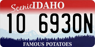 ID license plate 1O6930N