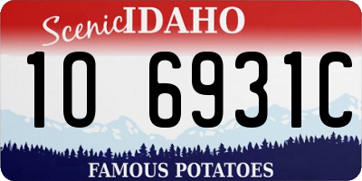 ID license plate 1O6931C