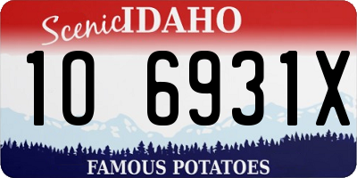 ID license plate 1O6931X