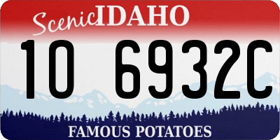 ID license plate 1O6932C