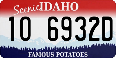 ID license plate 1O6932D
