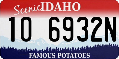 ID license plate 1O6932N