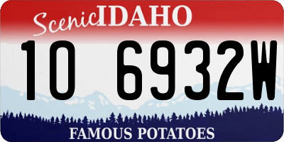 ID license plate 1O6932W