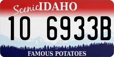 ID license plate 1O6933B