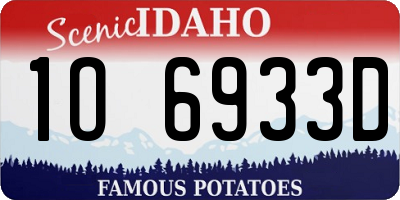 ID license plate 1O6933D