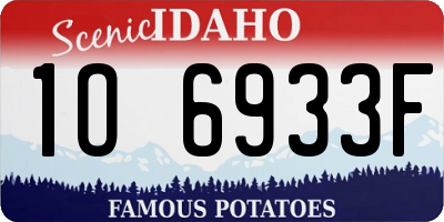 ID license plate 1O6933F