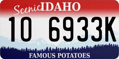 ID license plate 1O6933K