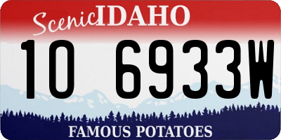 ID license plate 1O6933W