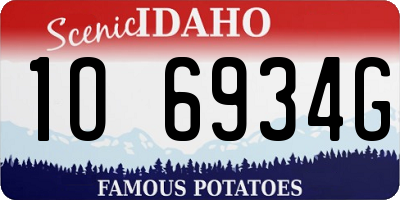 ID license plate 1O6934G