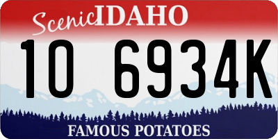ID license plate 1O6934K