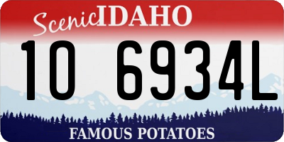 ID license plate 1O6934L