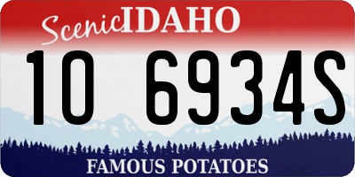 ID license plate 1O6934S