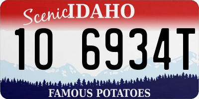 ID license plate 1O6934T