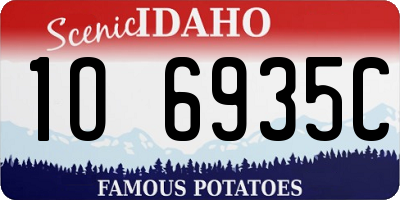 ID license plate 1O6935C