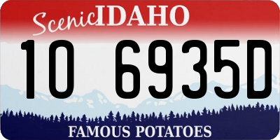 ID license plate 1O6935D