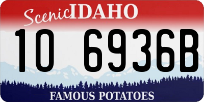 ID license plate 1O6936B