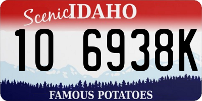 ID license plate 1O6938K