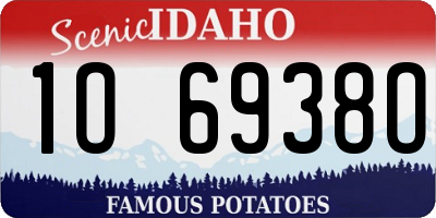 ID license plate 1O6938O