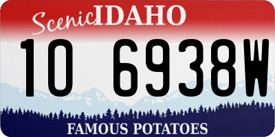 ID license plate 1O6938W