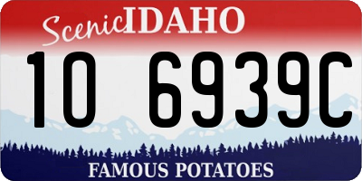 ID license plate 1O6939C