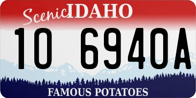 ID license plate 1O6940A