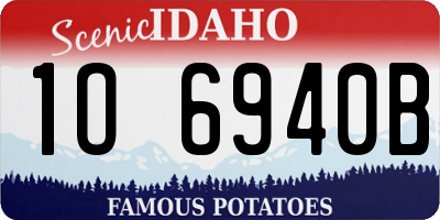 ID license plate 1O6940B