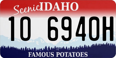 ID license plate 1O6940H