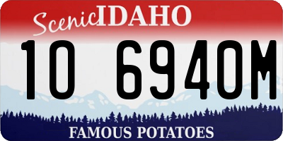ID license plate 1O6940M