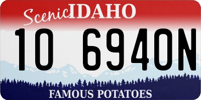 ID license plate 1O6940N