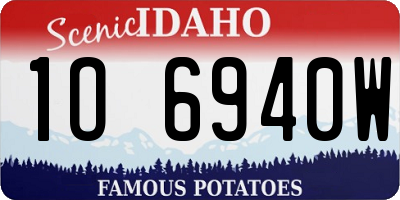 ID license plate 1O6940W