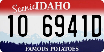ID license plate 1O6941D