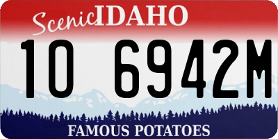 ID license plate 1O6942M