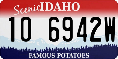 ID license plate 1O6942W