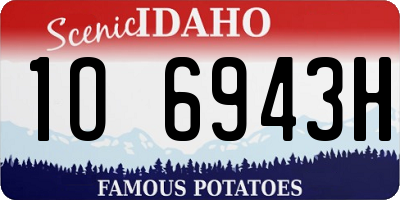 ID license plate 1O6943H