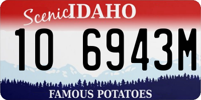 ID license plate 1O6943M