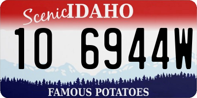 ID license plate 1O6944W