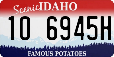 ID license plate 1O6945H