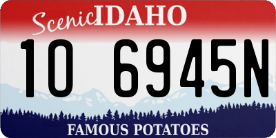 ID license plate 1O6945N