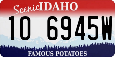 ID license plate 1O6945W