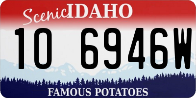 ID license plate 1O6946W