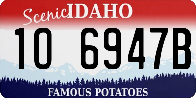 ID license plate 1O6947B