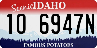 ID license plate 1O6947N