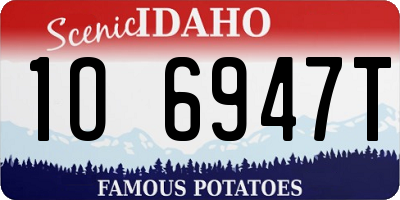 ID license plate 1O6947T