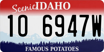 ID license plate 1O6947W