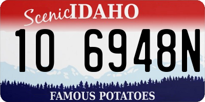 ID license plate 1O6948N