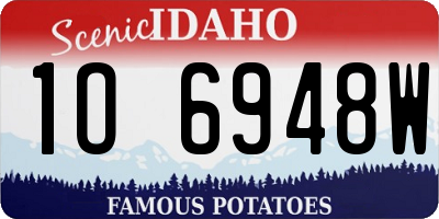 ID license plate 1O6948W