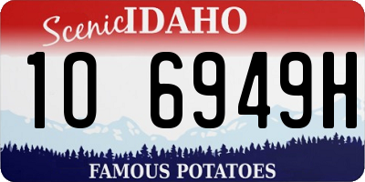 ID license plate 1O6949H