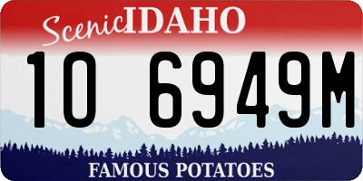 ID license plate 1O6949M