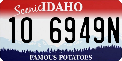 ID license plate 1O6949N