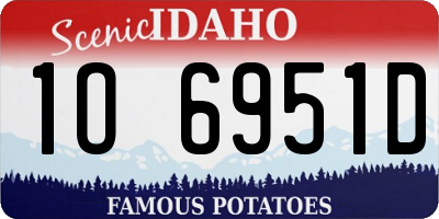 ID license plate 1O6951D